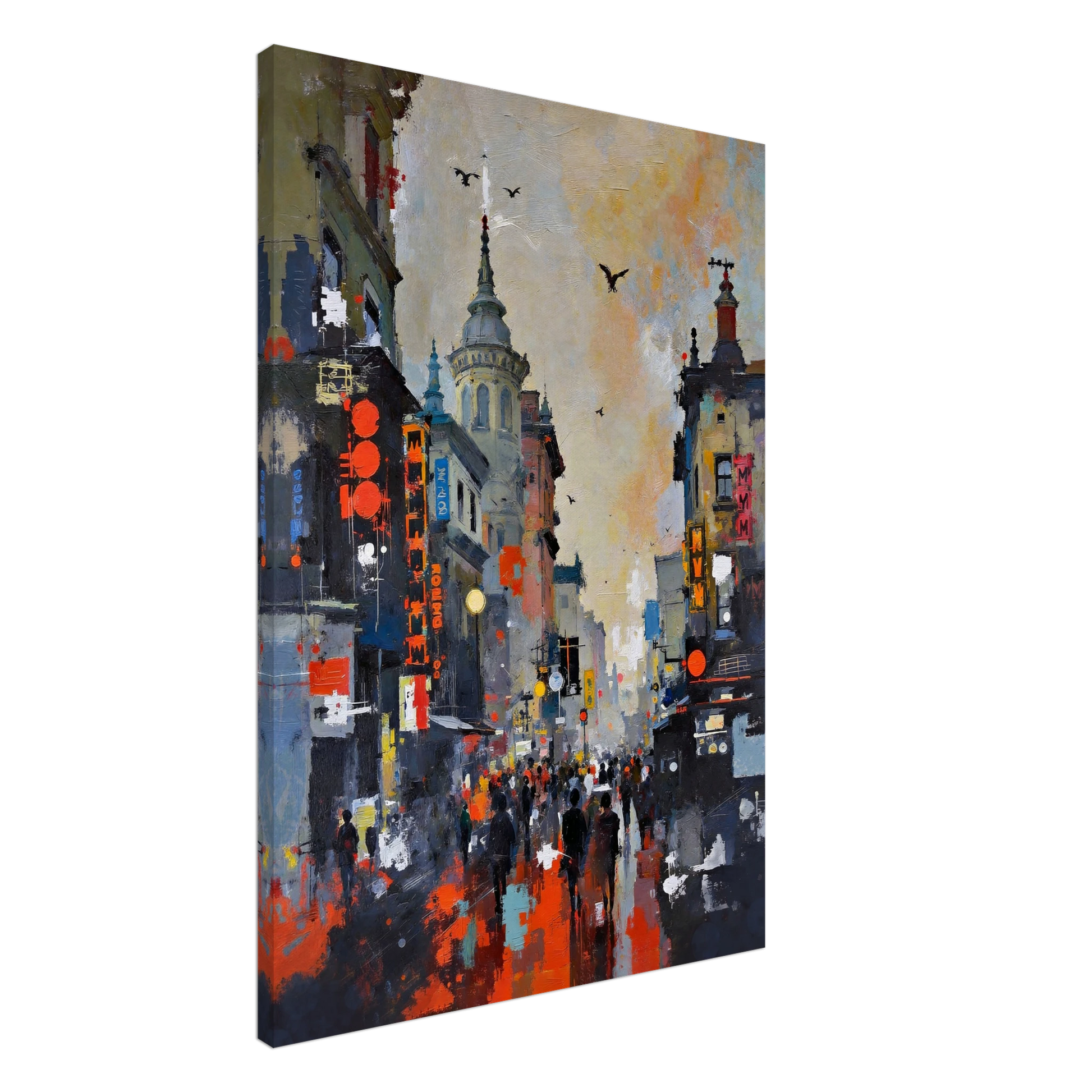Gothic City Street Art Print - European Cityscape