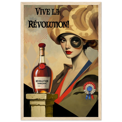 Vintage French Revolution Cognac Art Print Light Wood Frame 30x45 cm 12x18″ Classic Matte Paper Wooden Framed Poster