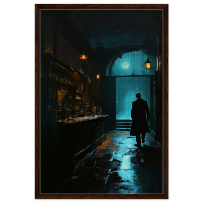 Speakeasy Prohibition Bootleg Bar Art Poster Print 60x90 cm 24x36″ Framed Canvas Dark Brown Wood Frame