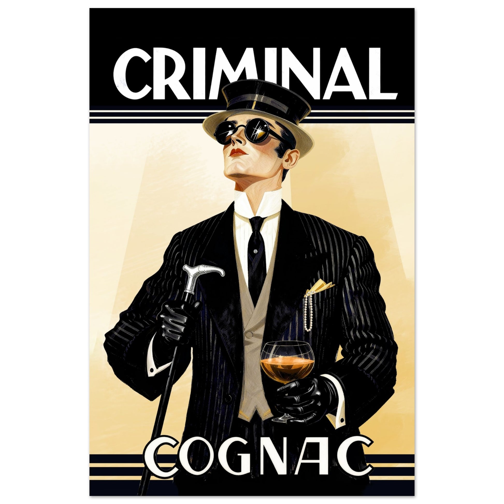 Criminal Cognac 1920s Art Deco Print 60x90 cm 24x36″ Premium Matte Poster