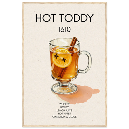 Hot Toddy Cocktail Bar Art Print Light Wood Frame 60x90 cm 24x36″ Museum-Quality Matte Paper Wooden Framed Poster