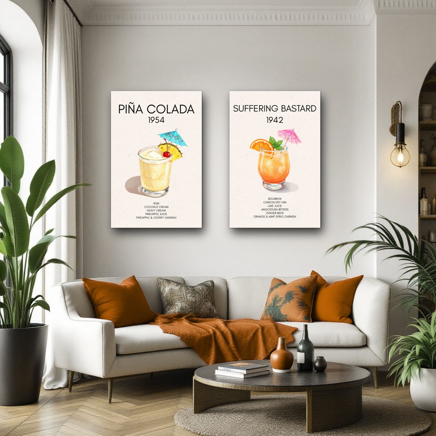 Pina Colada Cocktail Bar Poster Print Black Wood Frame 30x45 cm 12x18″ Framed Canvas