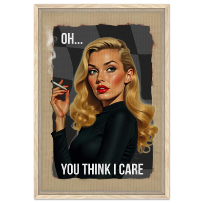 Retro Blonde Bombshell 1960s Funny Quote Art Print Light Wood Frame 40x60 cm 16x24″ Framed Canvas