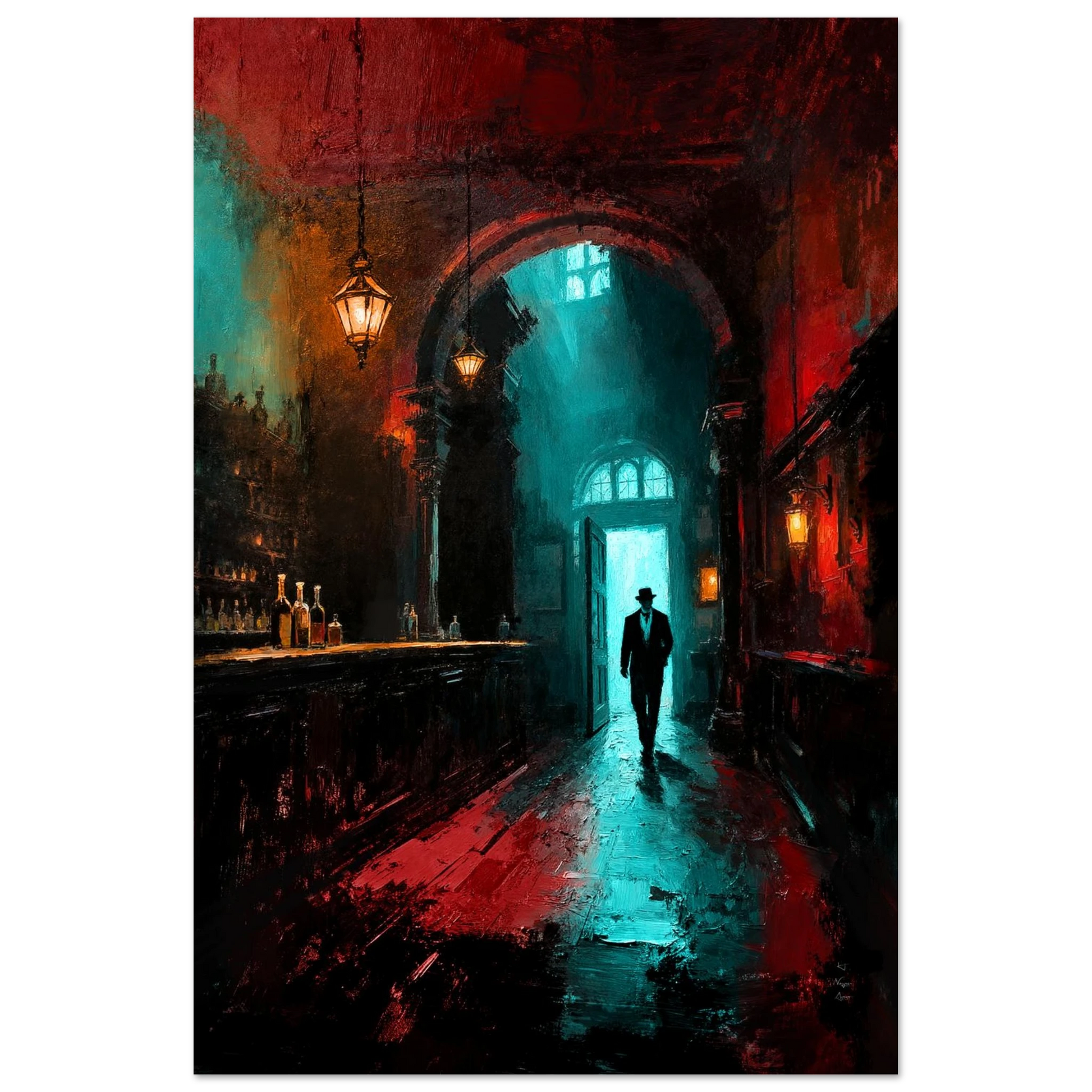 Speakeasy 1920s Bar Art Poster Print 40x60 cm 16x24″ Museum-Quality Matte Framed Poster Black Wood Frame