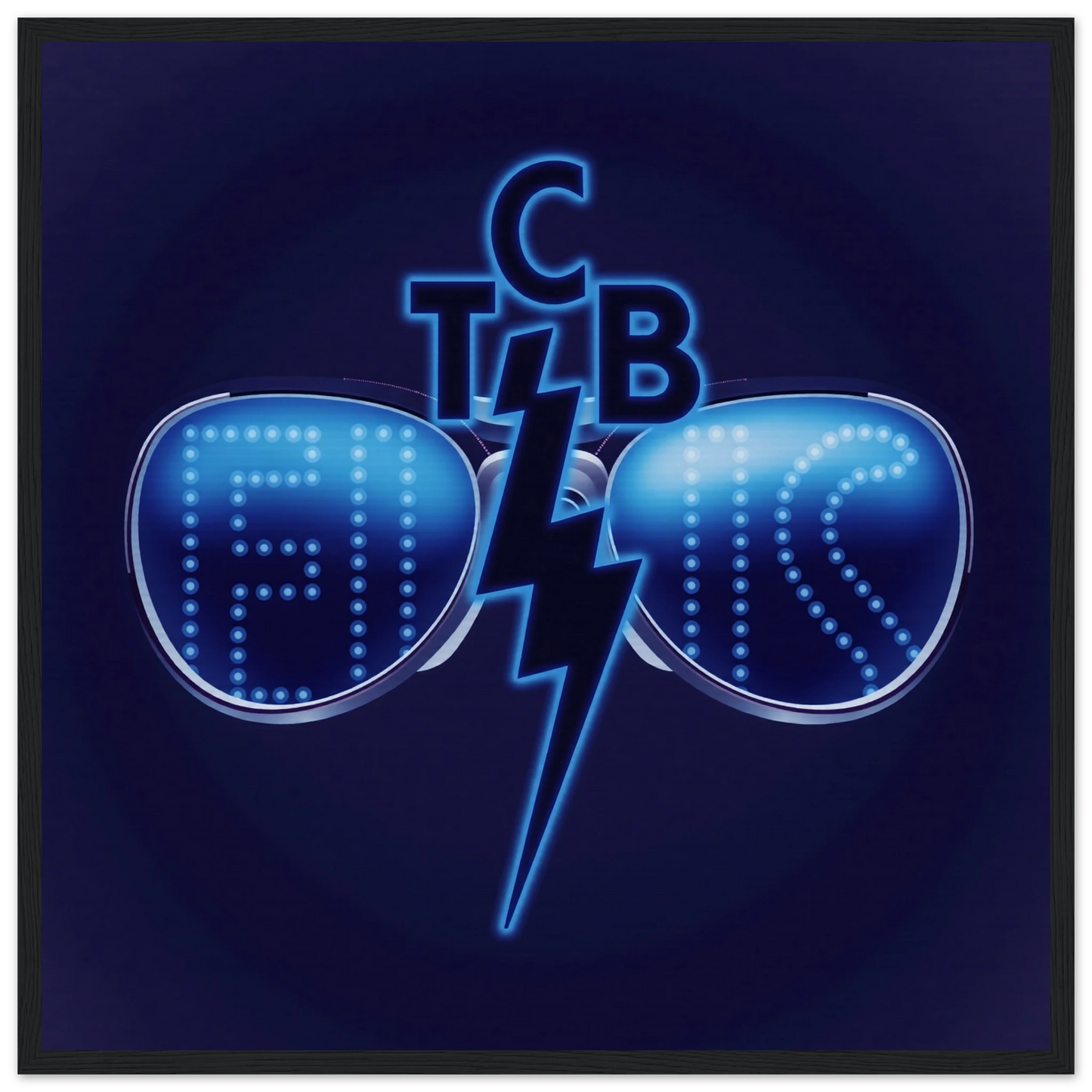 Elvis Presley TCB Sunglasses Art Print 50x50 cm 20x20″ Museum-Quality Matte Wooden Framed Poster