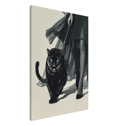 Retro Fashion Model Panther Art Print No Frame 70x100 cm 28x40″ Gallery Wrapped Canvas