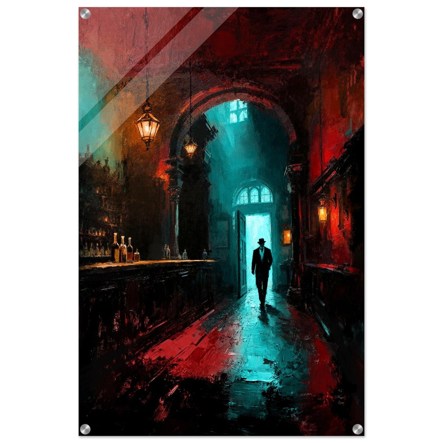 Speakeasy 1920s Bar Art Poster Print 30x45 cm 12x18″ Classic Matte Framed Poster Dark Brown Wood Frame