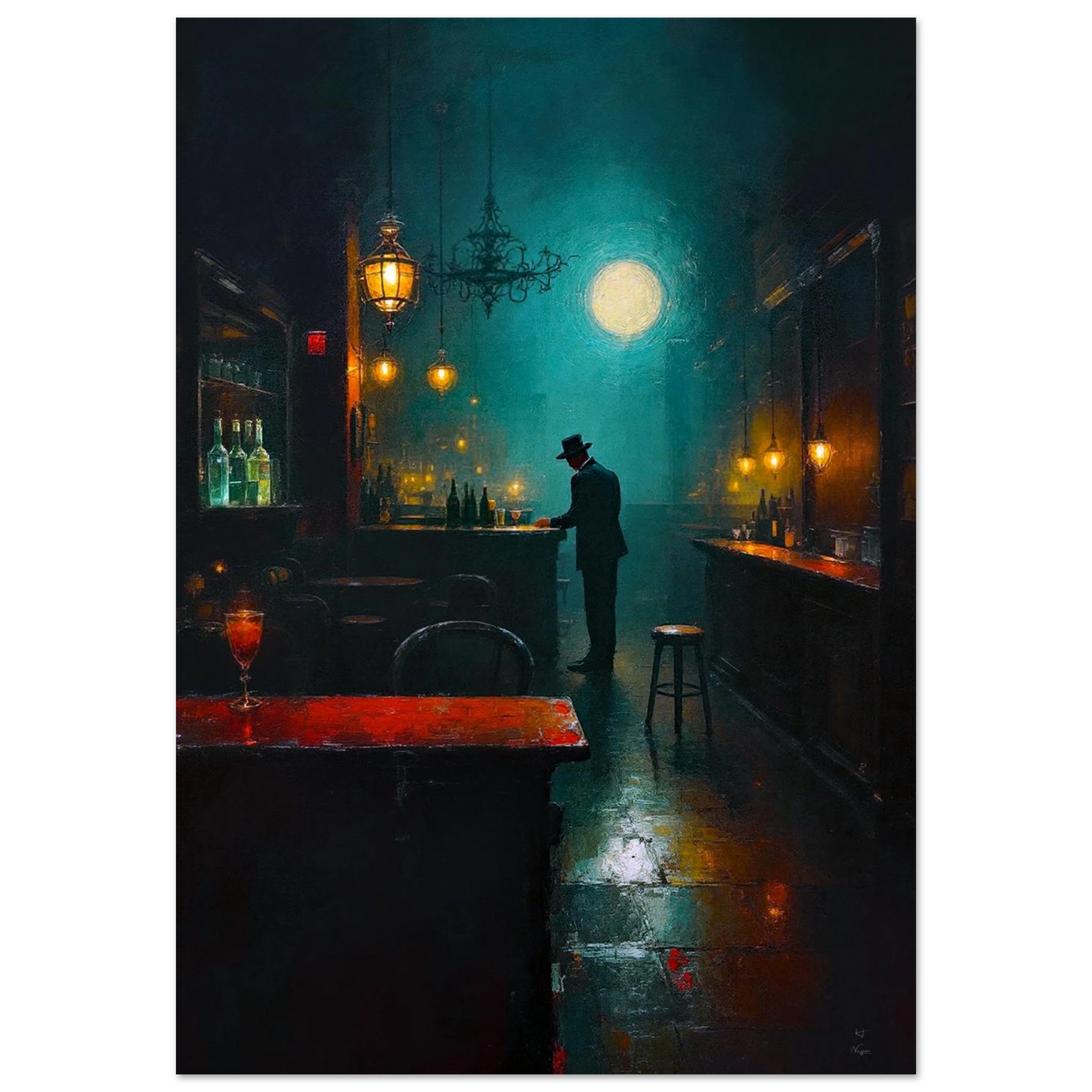 Speakeasy Bootleg Prohibition Bar Art Print No Frame 70x100 cm 28x40″ Classic Matte Paper Poster