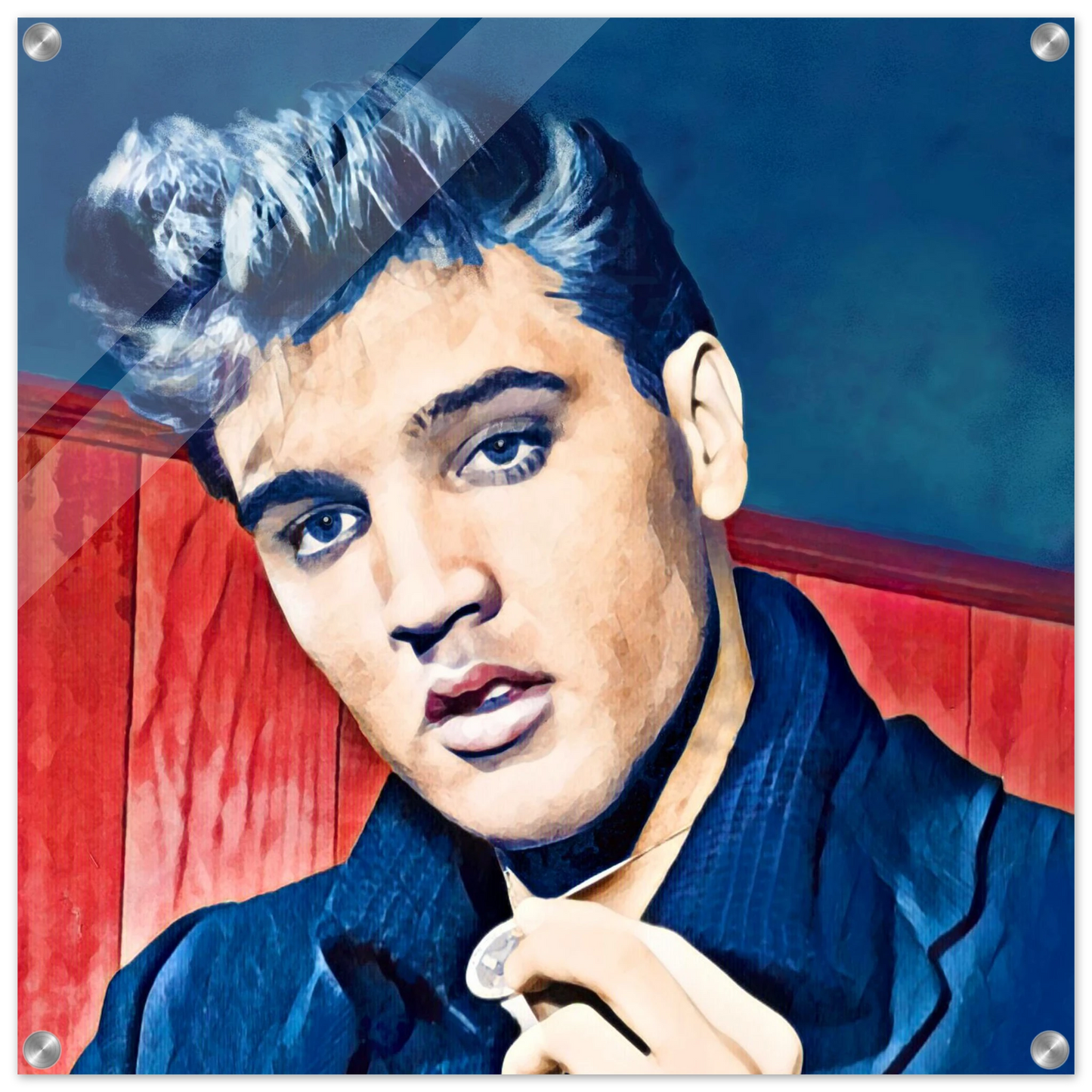 Young Elvis Presley Art Print No Frame 60x60 cm 24x24″ Sleek Acrylic Print