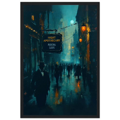 Prohibition Speakeasy Moody Nightlife Art Print 30x45 cm 12x18″ Classic Matte Paper Wooden Framed Poster Black Wood Frame
