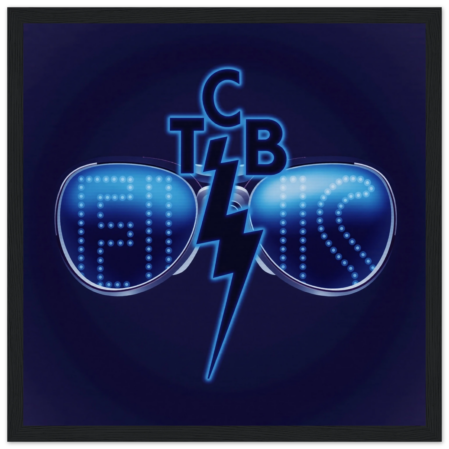 Elvis Presley TCB Sunglasses Art Print 30x30 cm 12x12″ Museum-Quality Matte Wooden Framed Poster