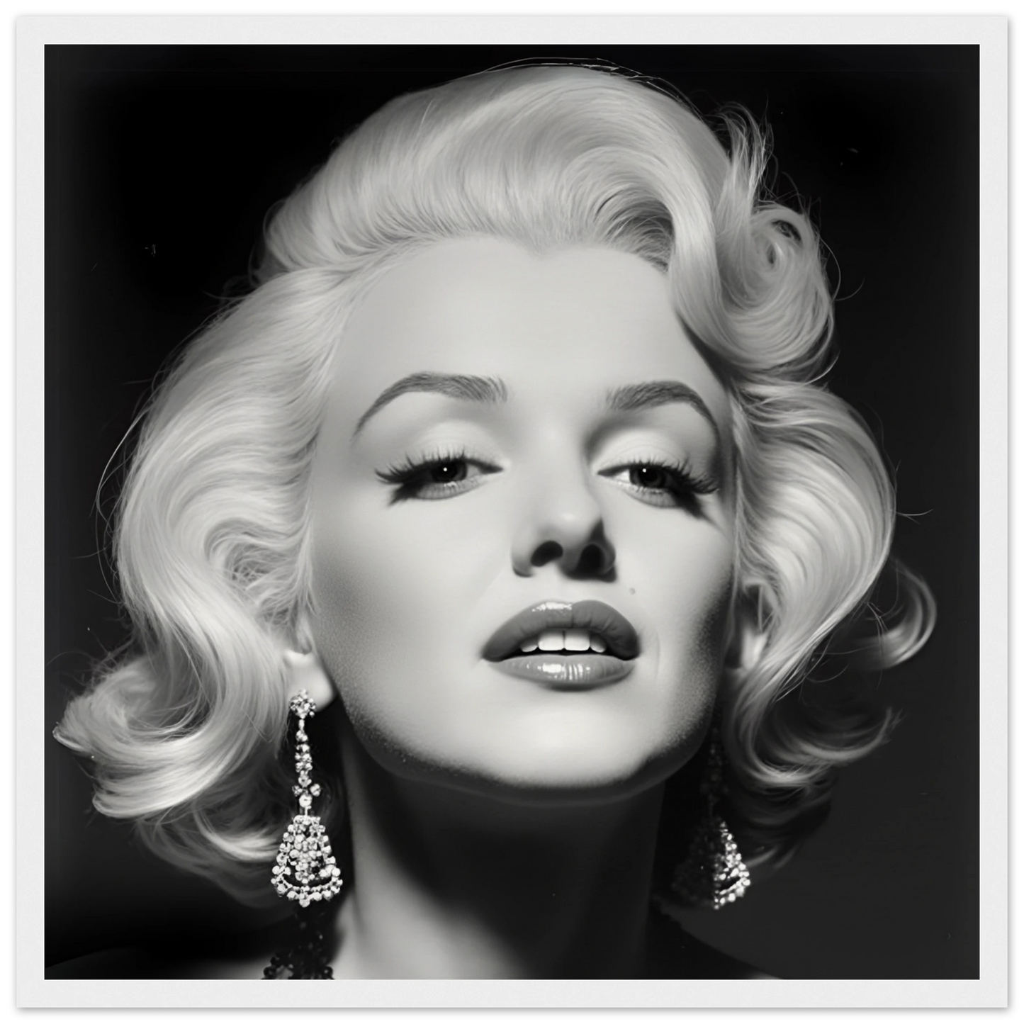 Marilynn Monroe Art Print White Wood Frame 40x40 cm 16x16″ Museum-Quality Matte Paper Wooden Framed Poster