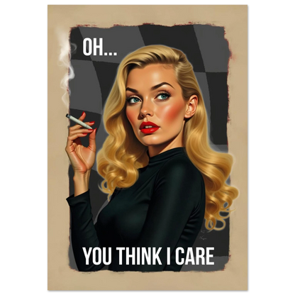 Retro Blonde Bombshell 1960s Funny Quote Art Print No Frame 70x100 cm 28x40″ Premium Matte Paper Poster