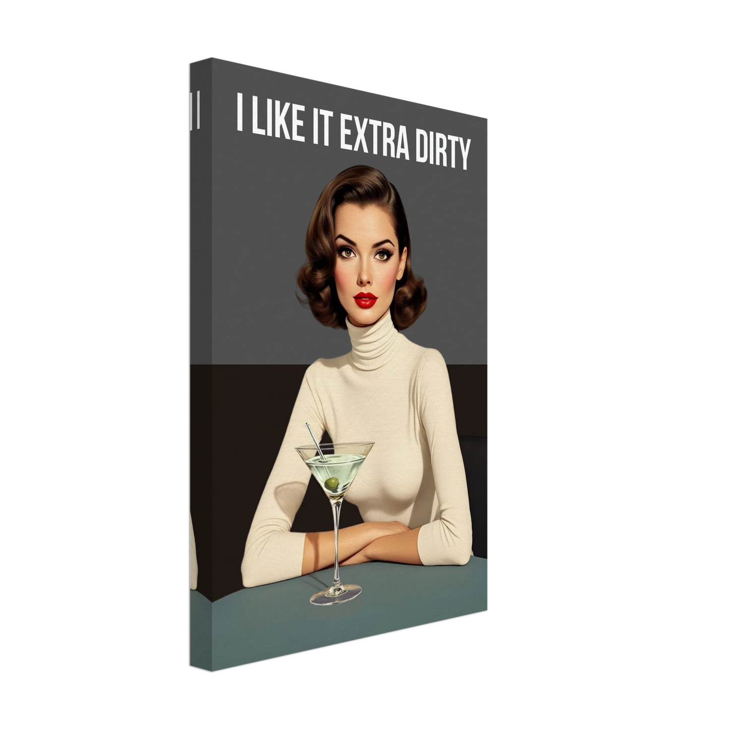 Extra Dirty Martini Cocktail Bar Art Print No Frame Gallery Wrapped Canvas 30x45 cm 12x18″
