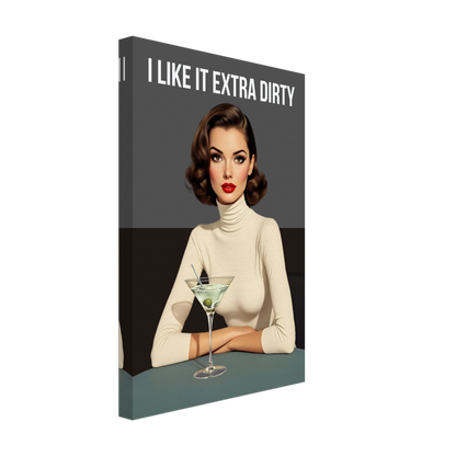 Extra Dirty Martini Cocktail Bar Art Print No Frame Gallery Wrapped Canvas 30x45 cm 12x18″