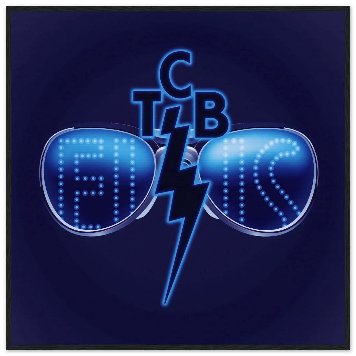 Elvis Presley TCB Sunglasses Art Print 70x70 cm 28x28″ Premium Matte Wooden Framed Poster