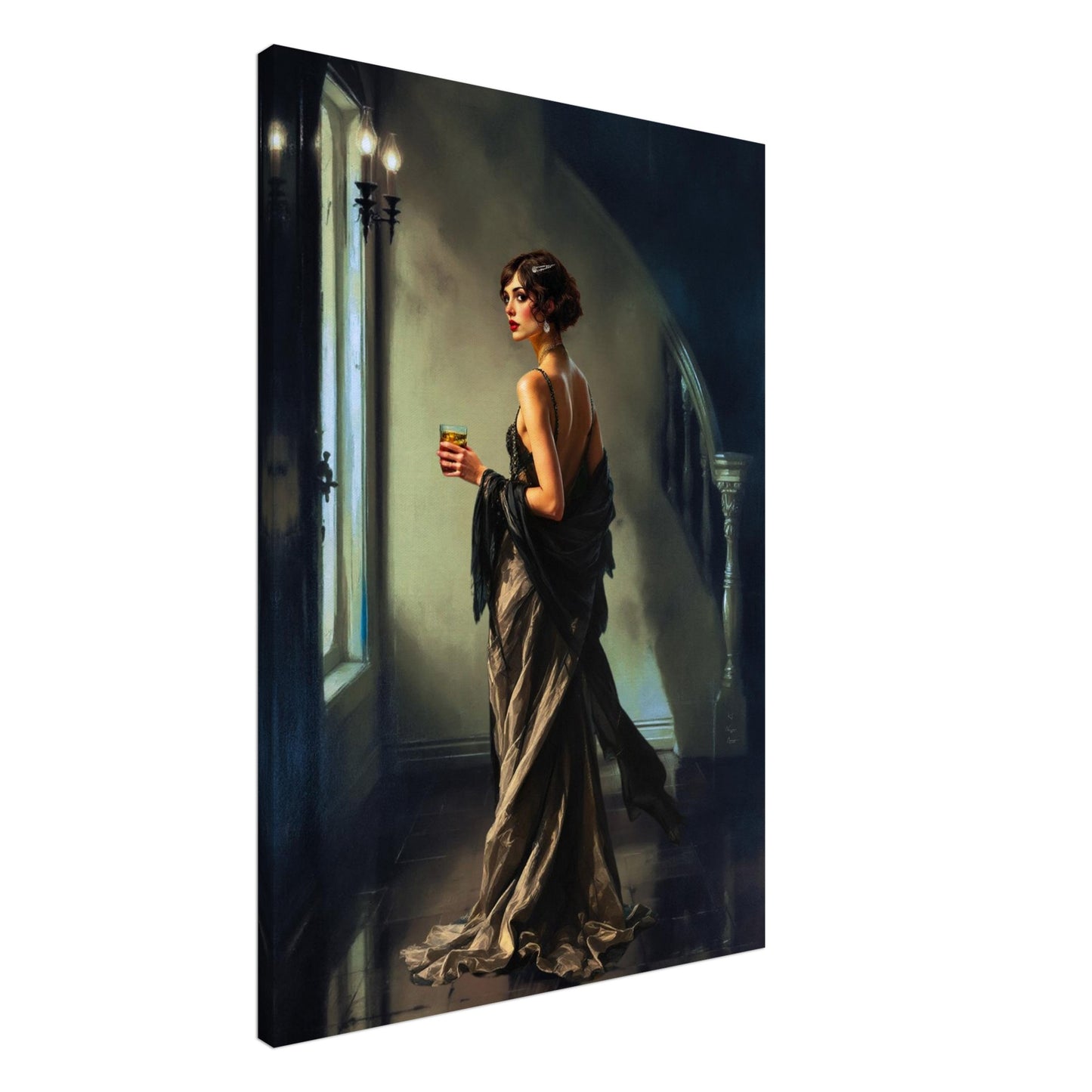 Art Deco Flapper Speakeasy Fine Art Print No Frame 70x100 cm 28x40″ Gallery Wrapped Canvas