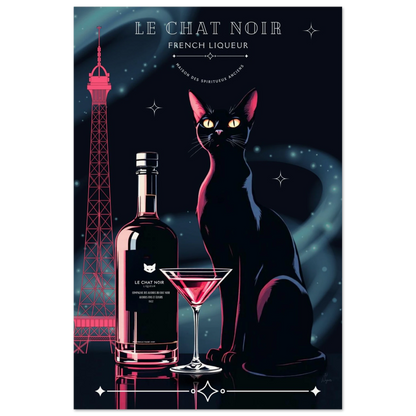 Art Deco Le Chat Noir French Black Cat Art Print 60x90 cm 24x36″ Museum-Quality Matte Paper Poster No Frame