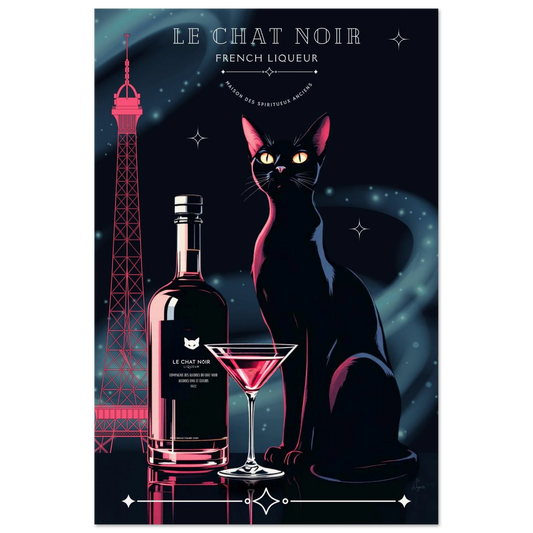 Art Deco Le Chat Noir French Black Cat Art Print 60x90 cm 24x36″ Museum-Quality Matte Paper Poster No Frame