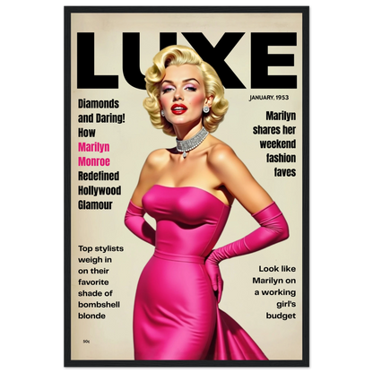 Marilyn Monroe Old Hollywood Art Print Black Wood Frame 40x60 cm 16x24″ Premium Matte Paper Wooden Framed Poster