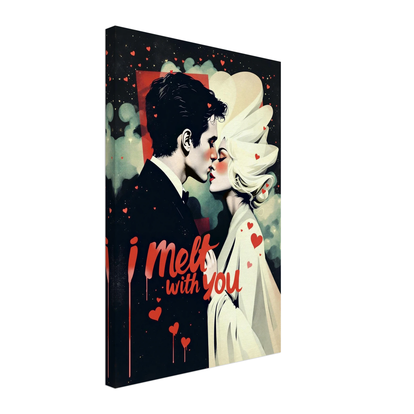 I Melt With You Avant-garde Retro Art Print 16x24″ Gallery Wrapped Canvas - 1.5" Mirrored Sides