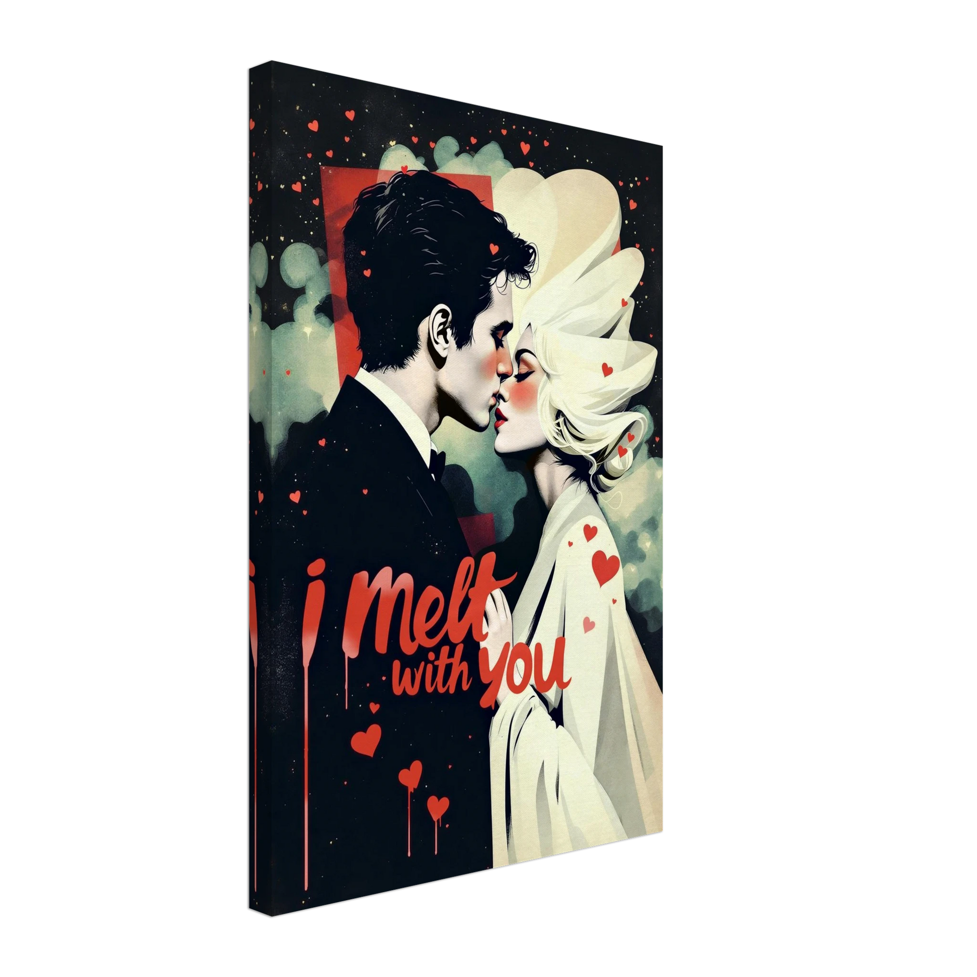 I Melt With You Avant-garde Retro Art Print 16x24″ Gallery Wrapped Canvas - 1.5" Mirrored Sides