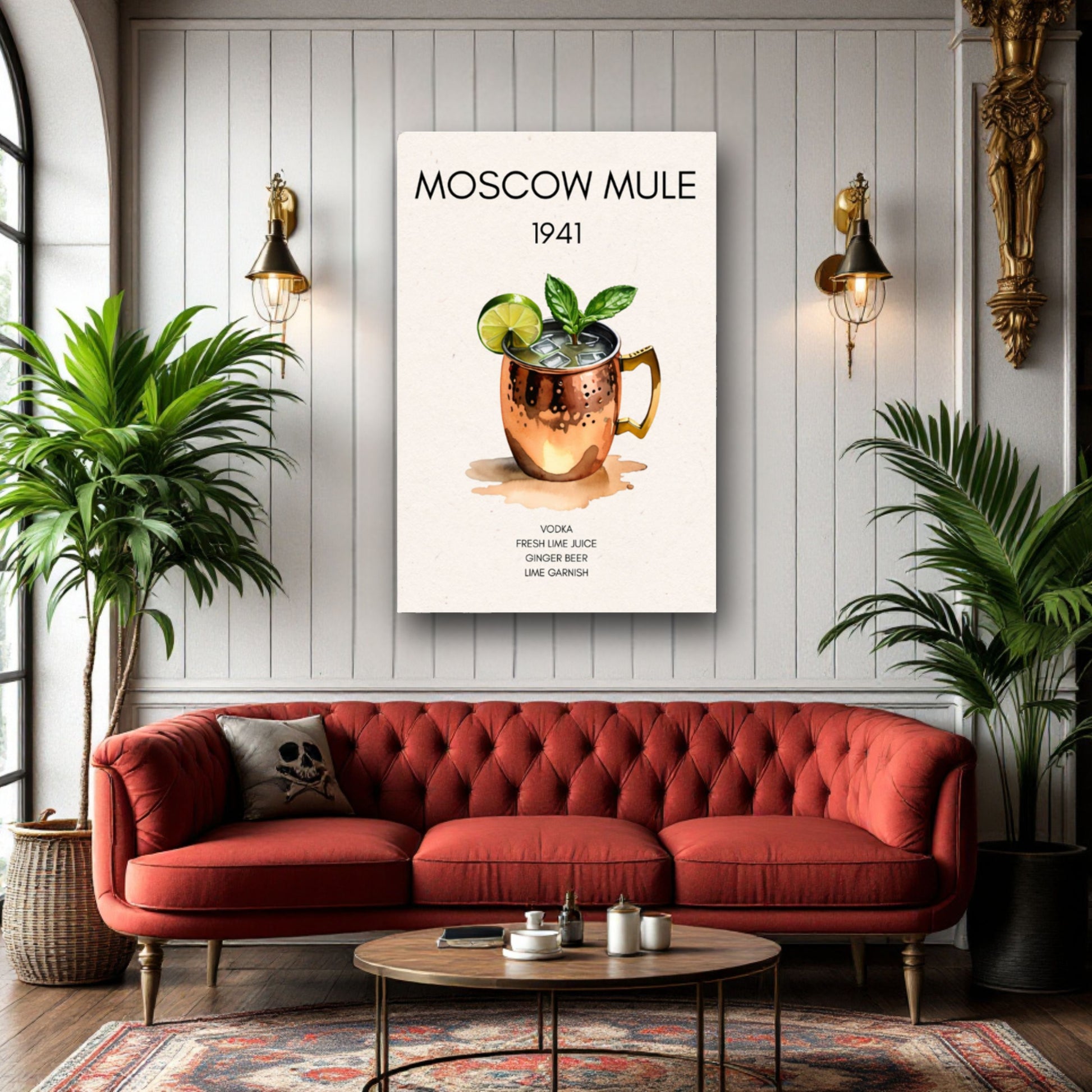 Moscow Mule Cocktail Bar Poster Print Black Wood Frame 30x45 cm 12x18″ Museum-Quality Matte Paper Wooden Framed Poster