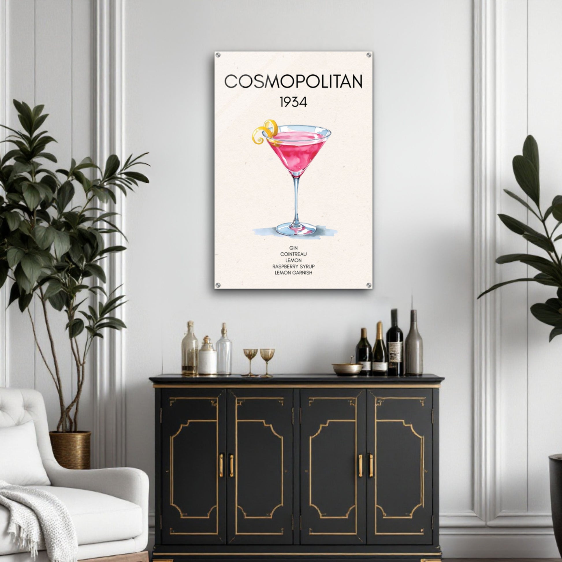 Cosmopolitan Cocktail Bar Poster Print Light Wood Frame 40x60 cm 16x24″ Premium Matte Paper Wooden Framed Poster