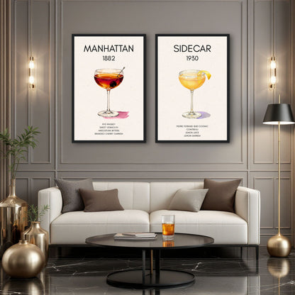 Classic Sidecar Cocktail Bar Art Print