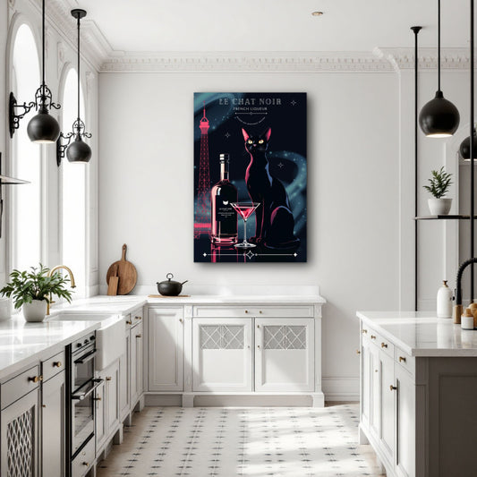 Art Deco Le Chat Noir French Black Cat Art Print