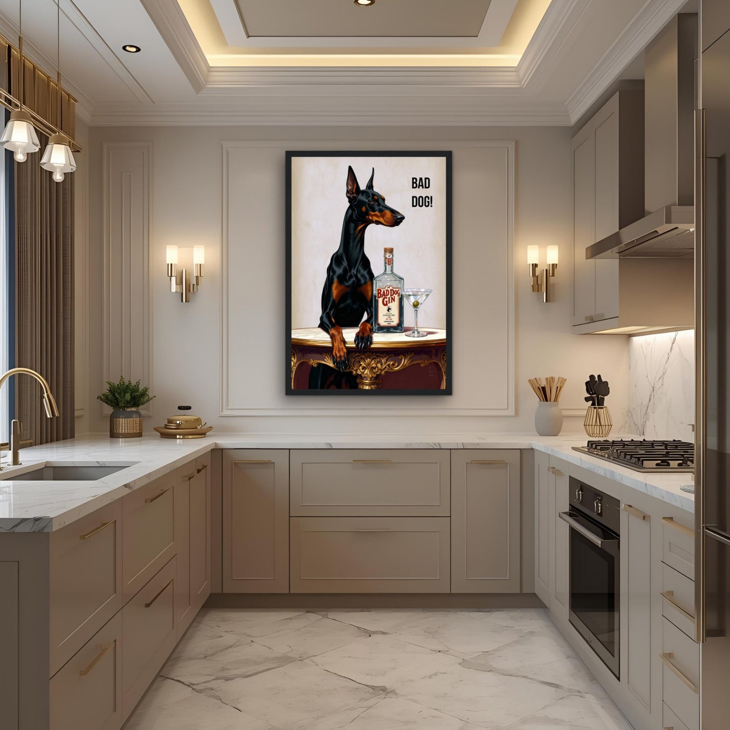 Bad Dog Gin Cocktail Bar Art Print