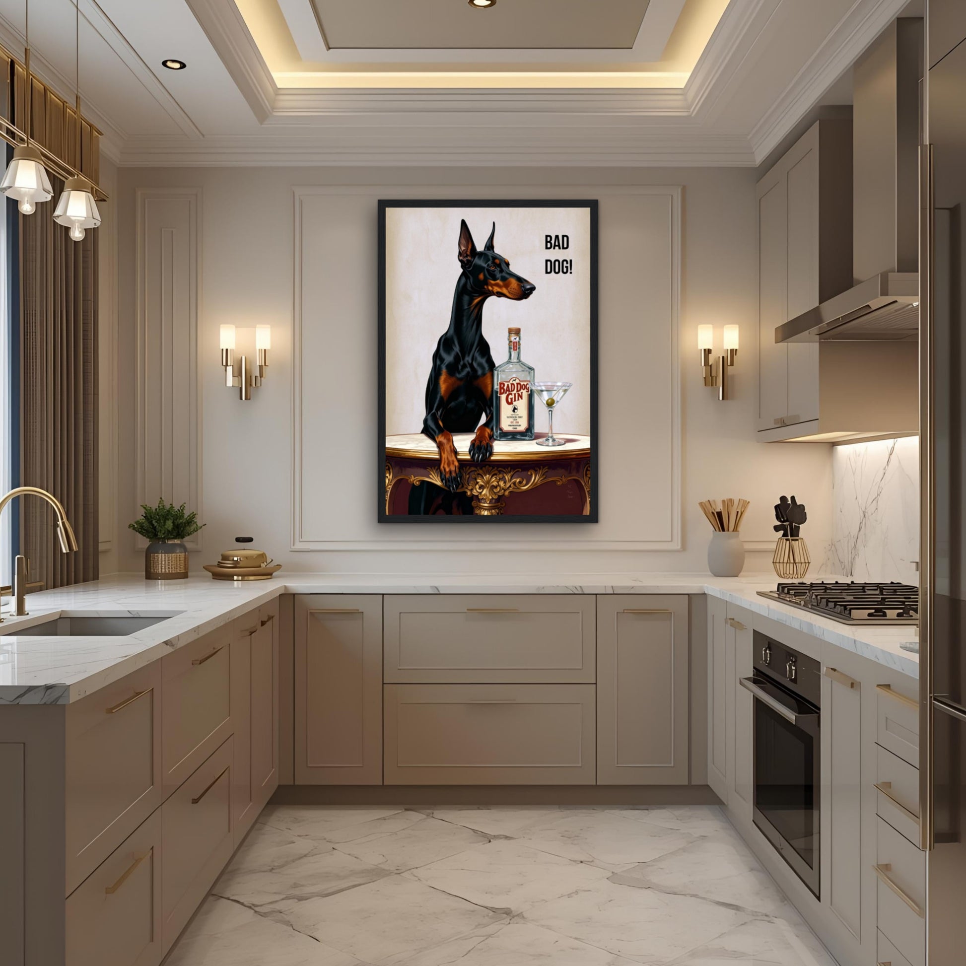 Bad Dog Gin Cocktail Bar Art Print