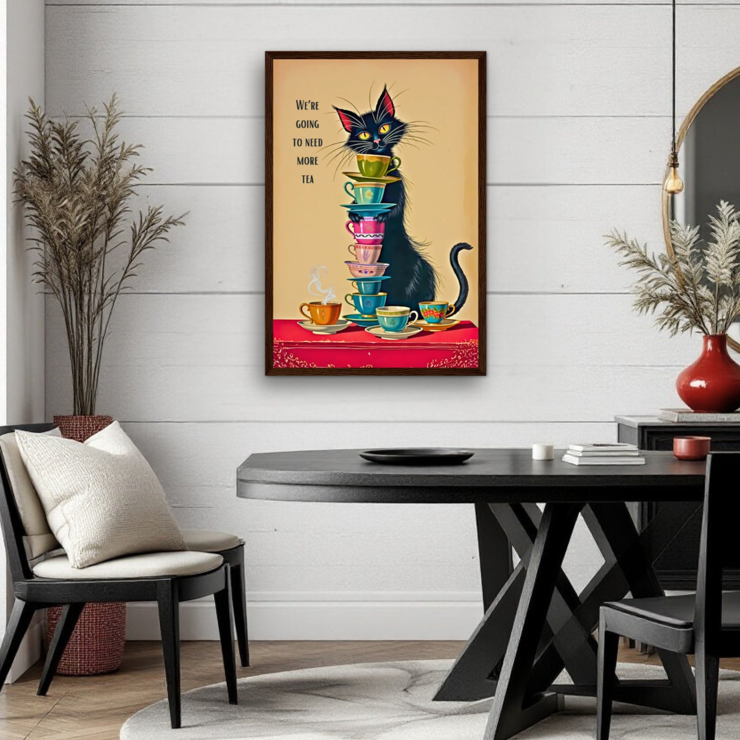Quirky Cat Funny Tea  Art Print