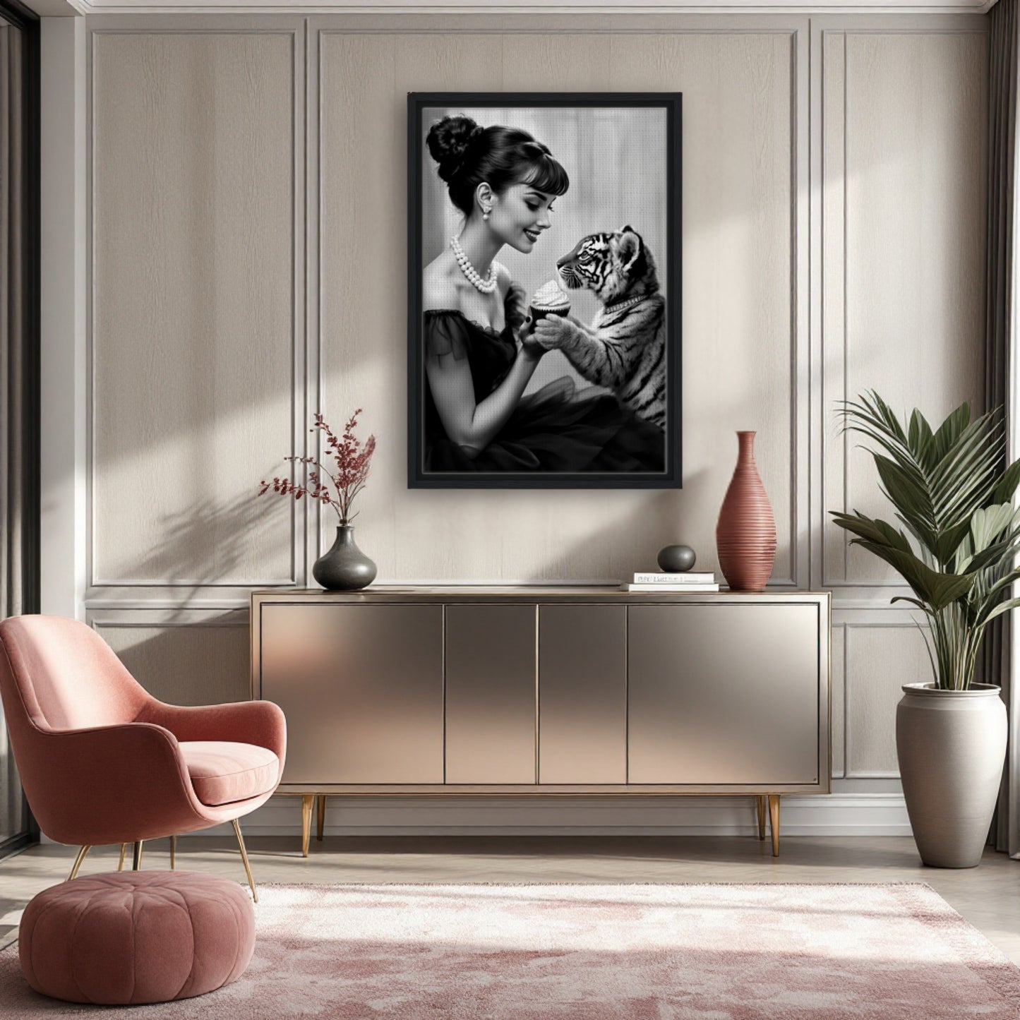 Audrey Hepburn Tiger Cub Art Print