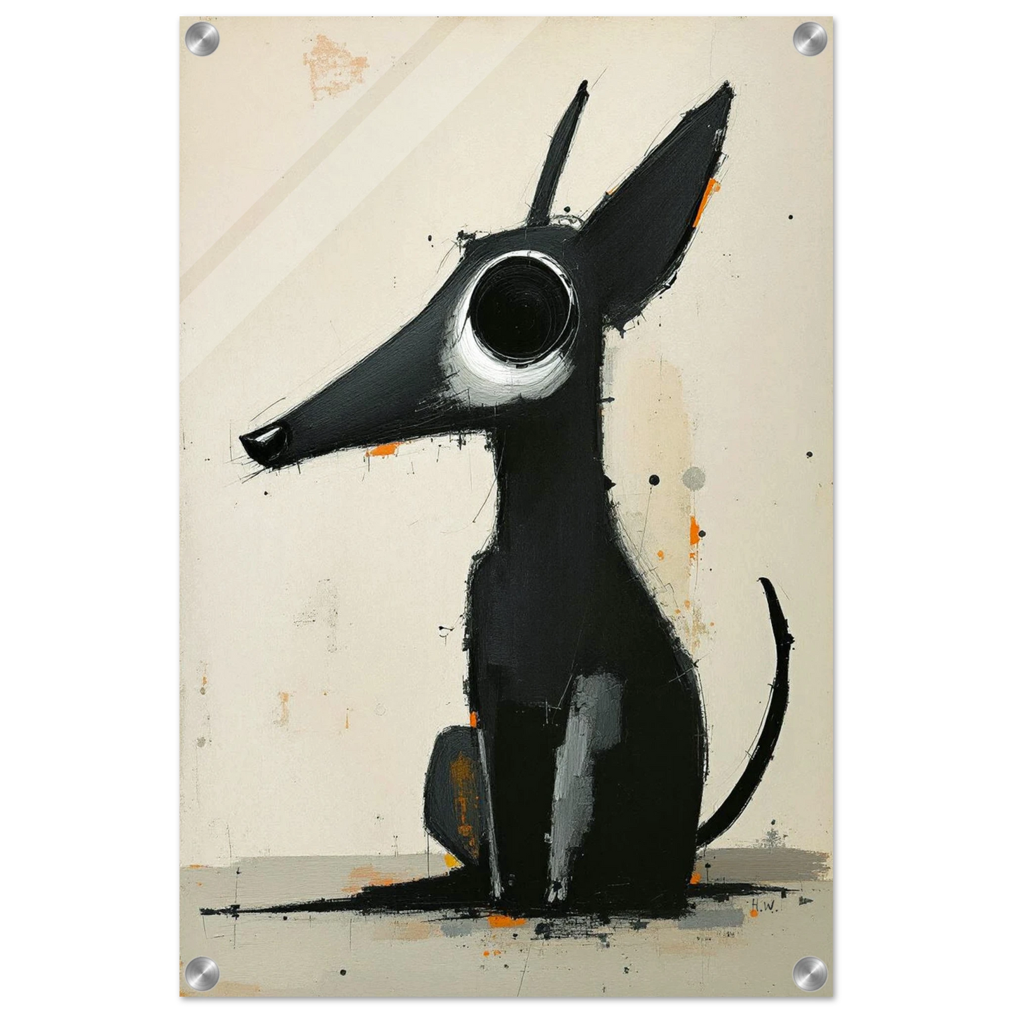 Big Eyed Abstract Dog Fine Art Print No Frame 40x60 cm 16x24″ Sleek Acrylic Print