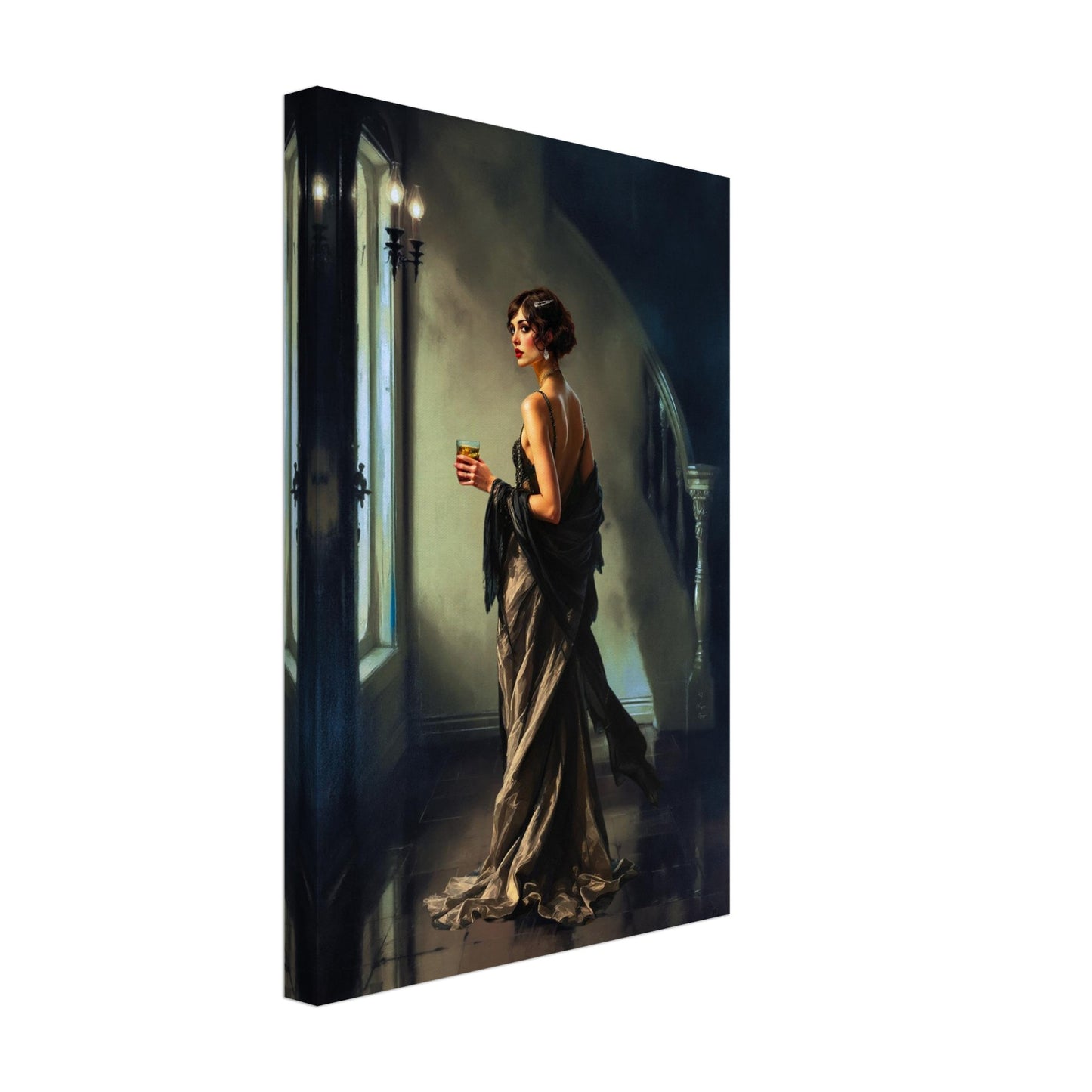 Art Deco Flapper Speakeasy Fine Art Print No Frame 30x45 cm 12x18″ Gallery Wrapped Canvas