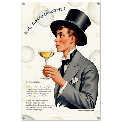 Art Deco Champagne Funny Poem Art Print 60x90 cm 24x36″ Acrylic Print -