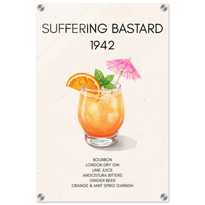 Suffering Bastard Tiki Cocktail Bar Poster Print No Frame 40x60 cm 16x24″ Sleek Acrylic Print