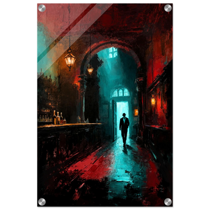 Speakeasy 1920s Bar Art Poster Print 60x90 cm 24x36″ Sleek Acrylic Print No Frame