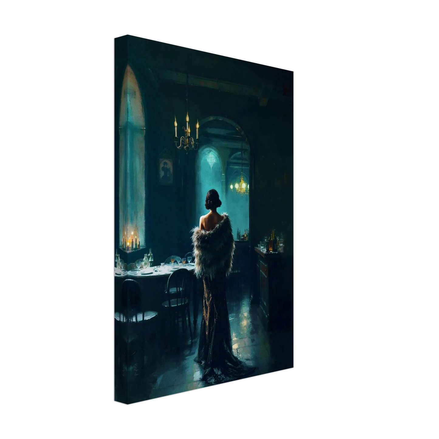 Moody Speakeasy Flapper Bar Art Print No Frame 30x45 cm 12x18″ Gallery Wrapped Canvas