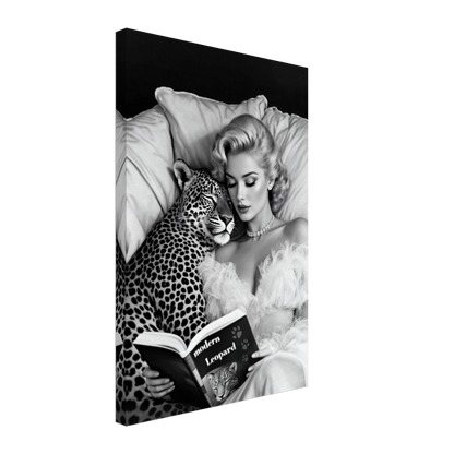 Hollywood Starlet Leopard Cat Art Print 40x60 cm 16x24″ Gallery Wrapped Canvas No Frame