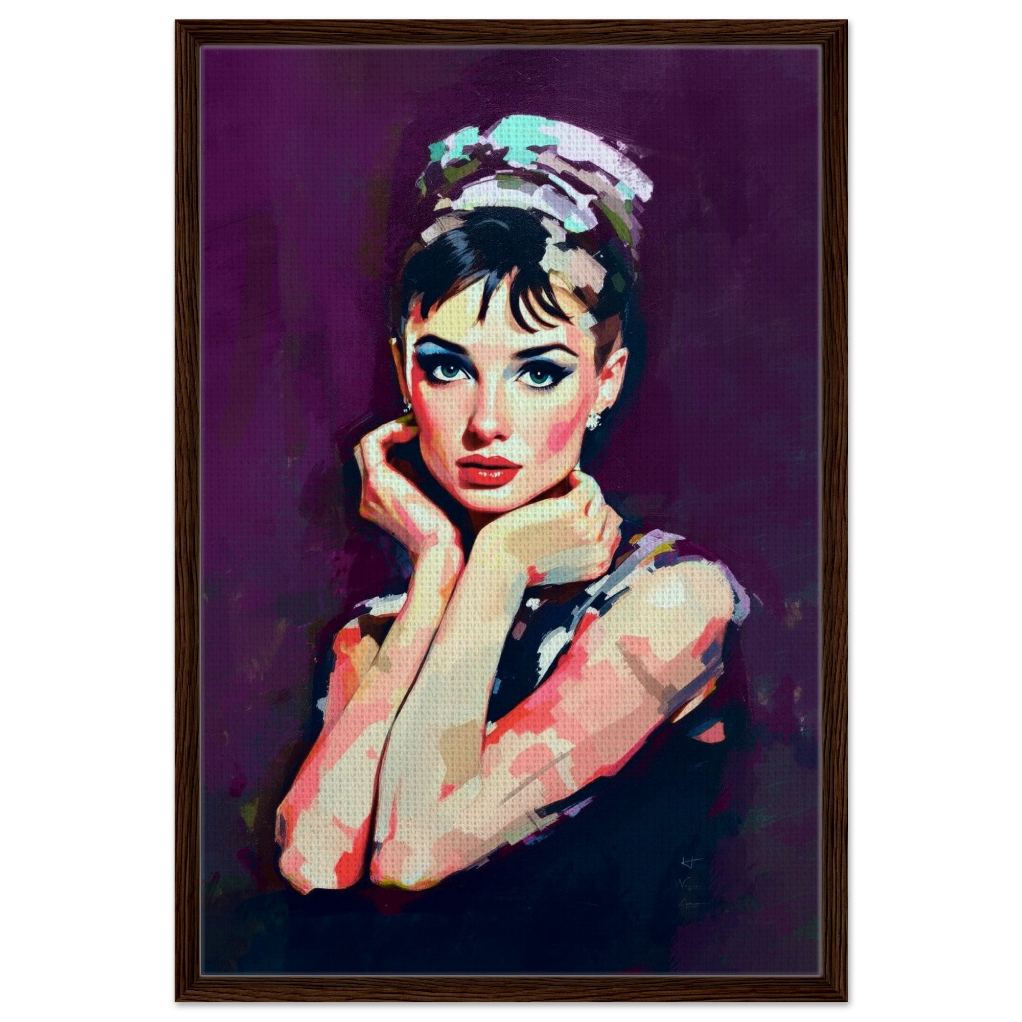 Audrey Hepburn Painting Art Print | Vintage Hollywood Wall Decor