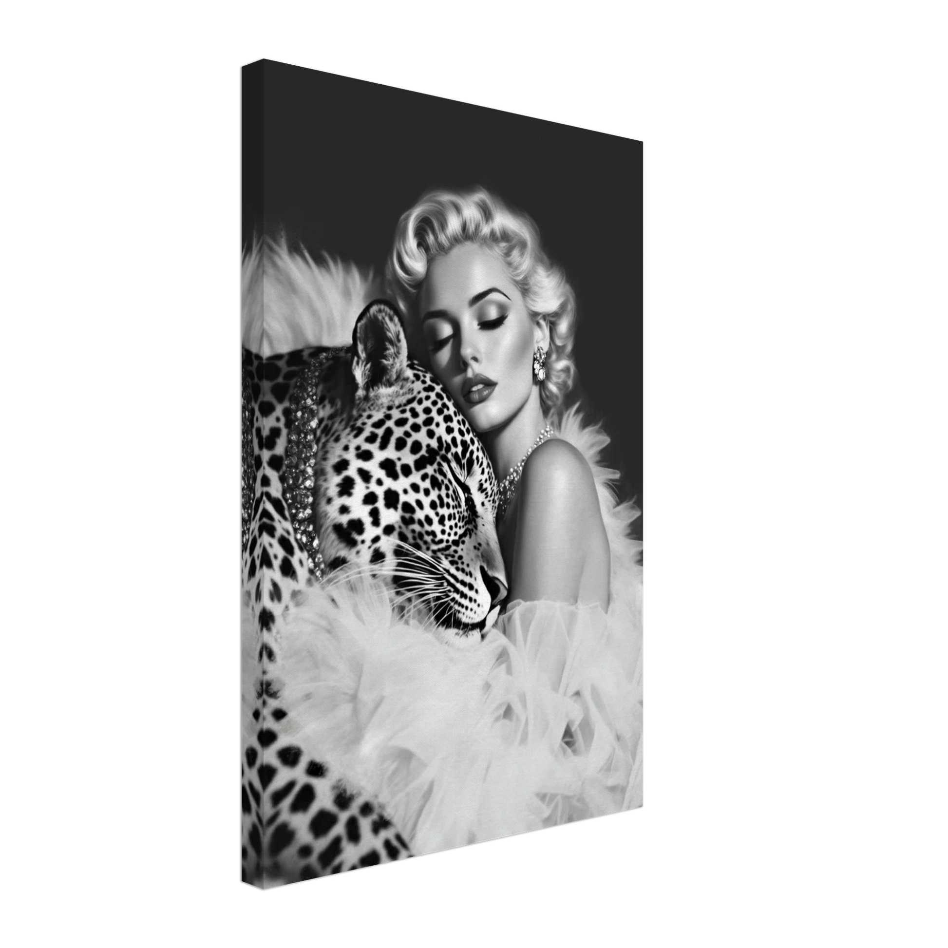 Marilyn Monroe Glam Leopard Art Print No Frame 40x60 cm 16x24″ Gallery Wrapped Canvas