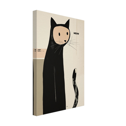 Quirky Modern Cat Art Poster Print 30x45 cm 12x18″ Gallery Wrapped Canvas No Frame