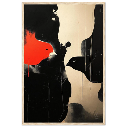 Abstract Bird Minimalist Fine Art Print 40x60 cm 16x24″ Premium Matte Paper Wooden Framed Poster Light Wood Frame