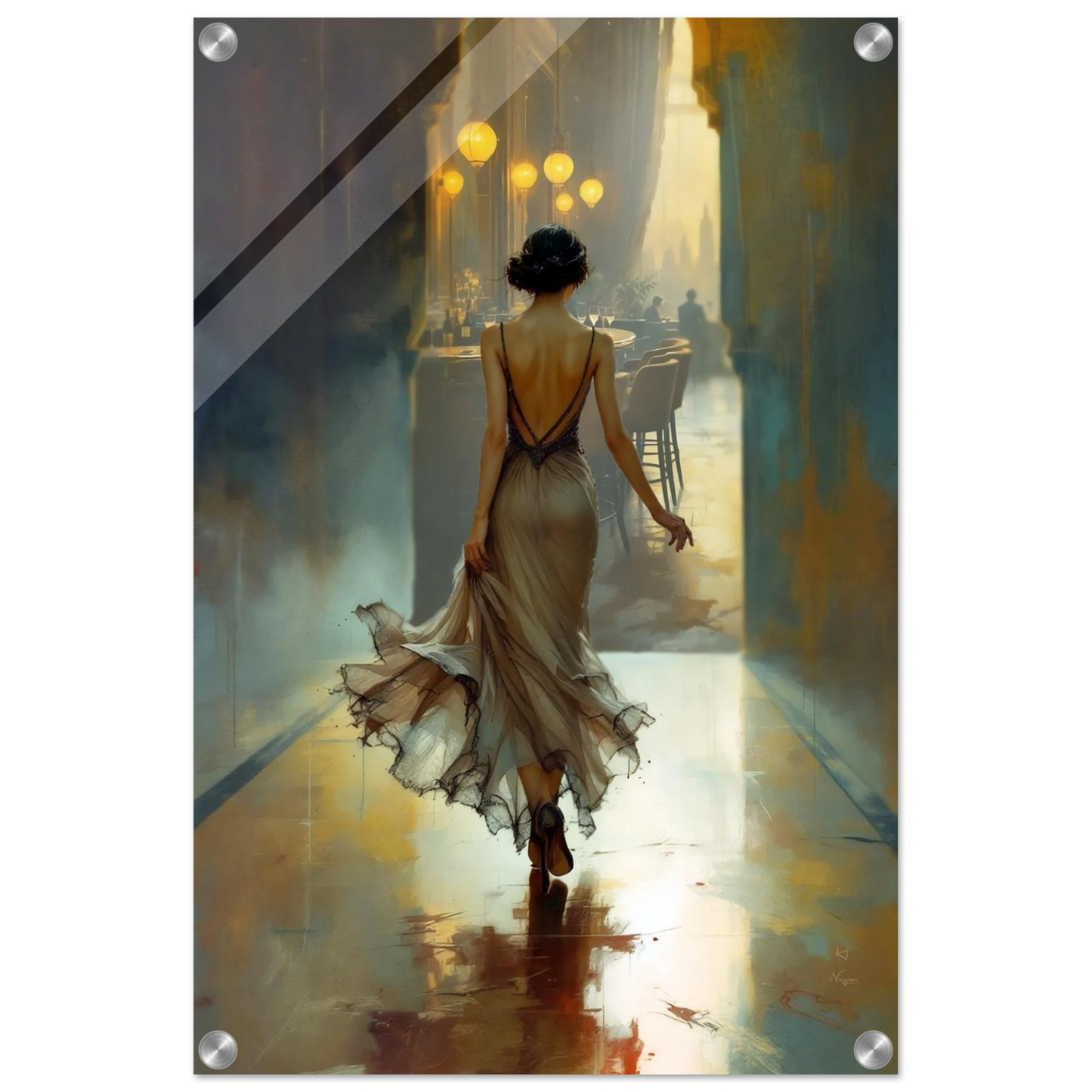 1920s Speakeasy Art Deco Print No Frame 40x60 cm 16x24″ Sleek Acrylic Print