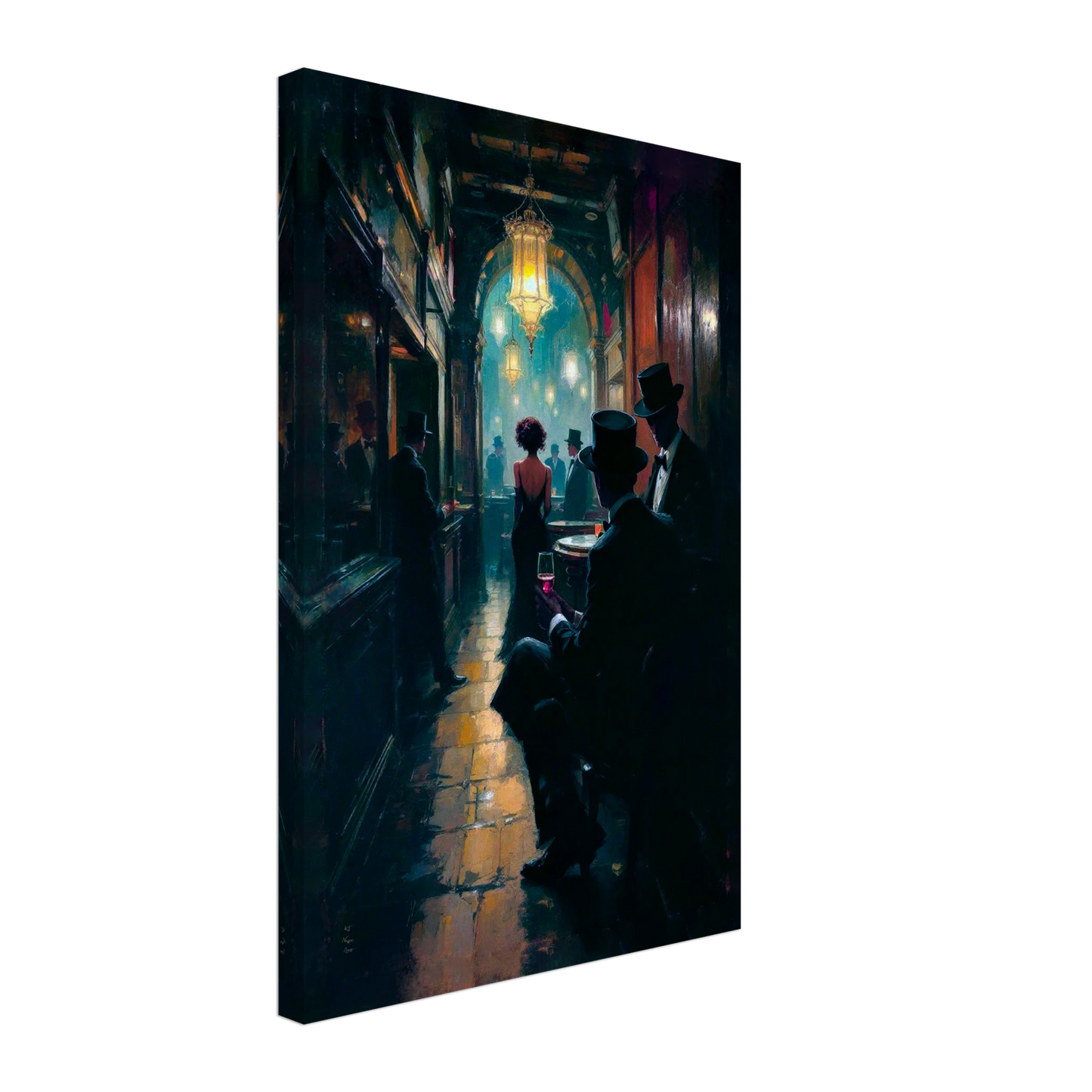 Prohibition Speakeasy Art Deco Print No Frame 40x60 cm 16x24″ Gallery Wrapped Canvas