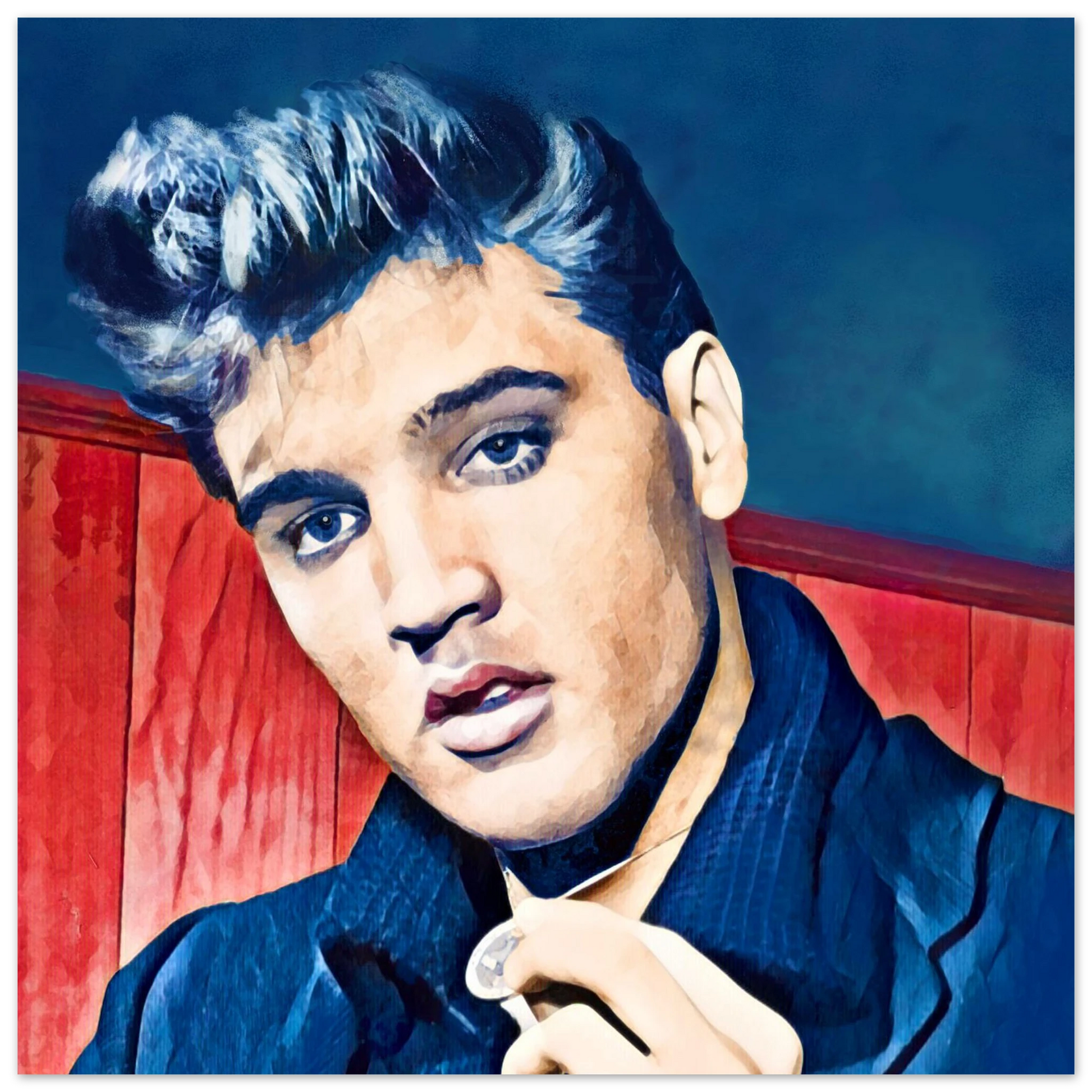 Young Elvis Presley Art Print No Frame 70x70 cm 28x28″ Premium Matte Paper Poster