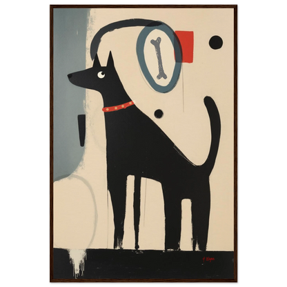 Funny Modern Dog Lover's Art Print 60x90 cm 24x36″ Museum-Quality Matte Paper Wooden Framed Poster Dark Brown Wood Frame