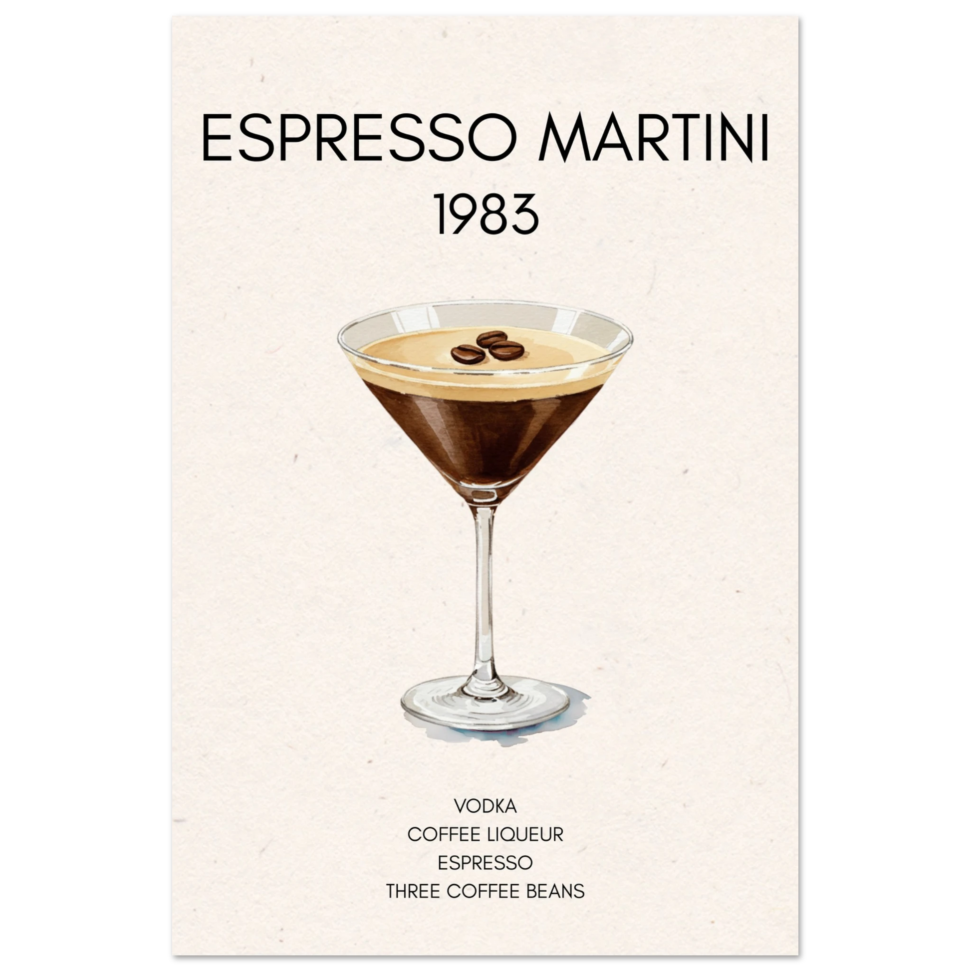 Espresso Martini Cocktail Bar Poster Print No Frame 60x90 cm 24x36″ Premium Matte Paper Poster